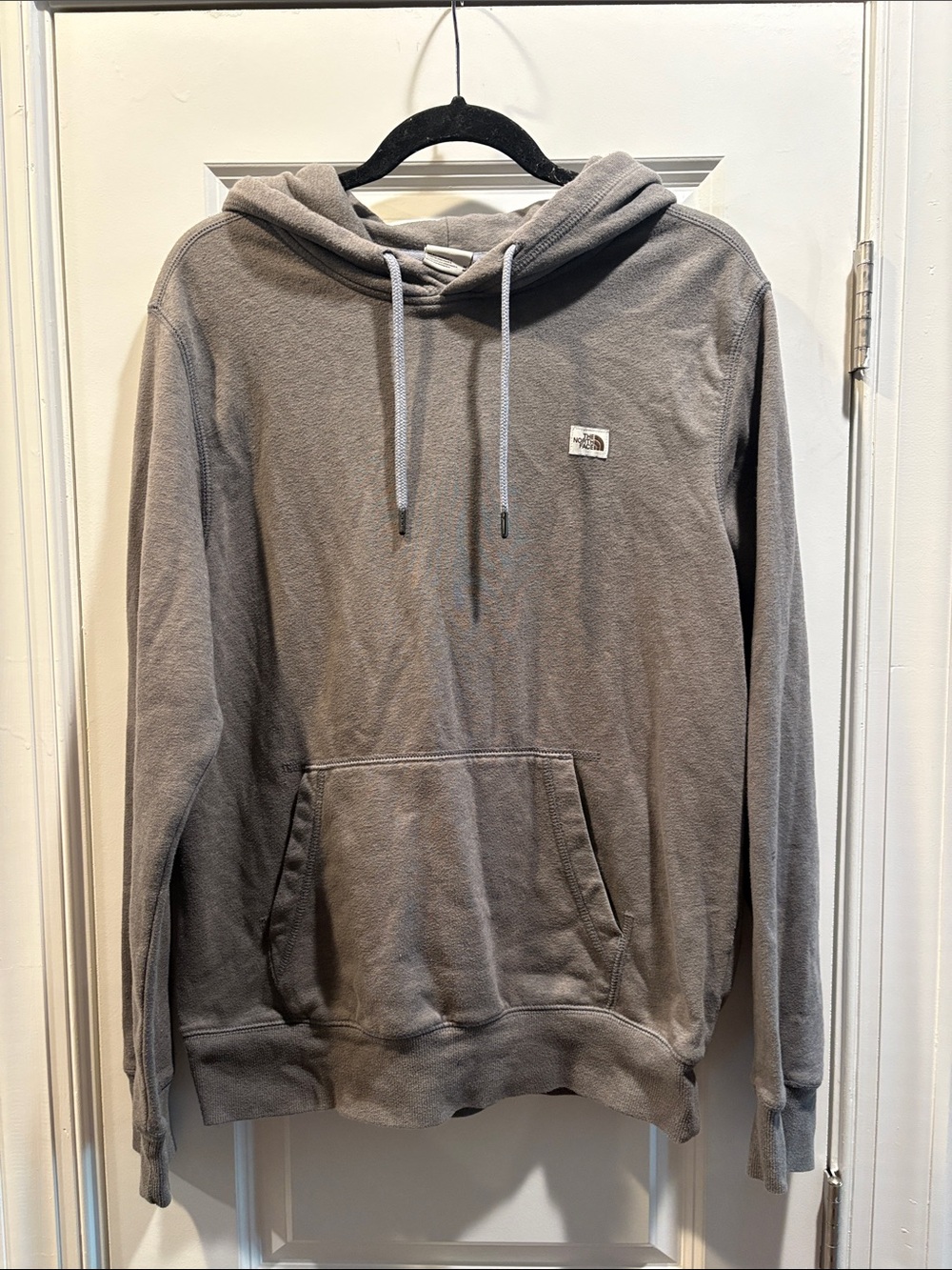 The North Face Men's Light Gray Hooded Pullover Sweatshirt
